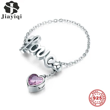 

Jiayiqi Ring Sterling Silver 925 Love Letter Adjustable Romantic Creative Finger Rings For Women Jewelry Valentine'S Day Gift