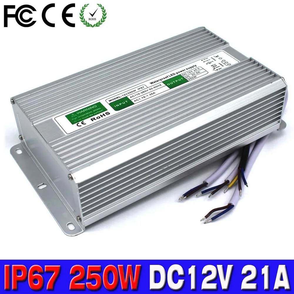 

DC 12V 21W 250W LED Driver Power Supply Lighting Transformer Adapter Waterproof IP 67 DC12V SMPS For CNC Machine DIY LED CCTV
