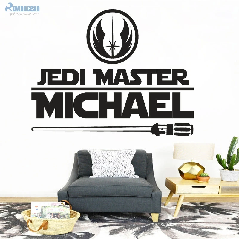 Us 5 61 22 Off Star Wars Jedi Master Personalized Name Wall Art Stickers Decal Home Diy Decoration Wall Mural Bedroom Decor Removable S 20 In Wall