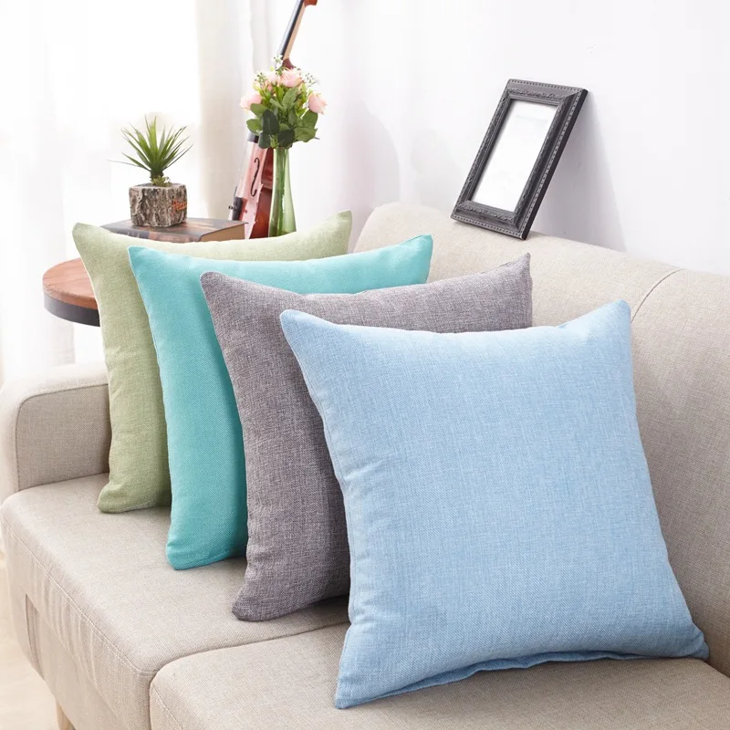 KT Solid Simple Pillow Case Home Hotel Throw Pillowcase Living Room
