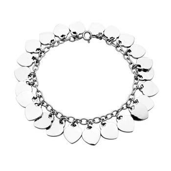 

Trendy Original 1:1 S925 Sterling Silver Genuine Multi-Heart-Shape Pendant Bracelet Women Fine Luxury High-End Jewelry
