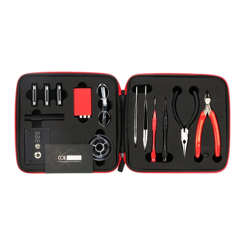 

Coil Father V2 Kit Vape Diy Master Tool Bag Tweezers Pliers Wire Heaters Kit Coil Jig Winding for Packing E Cigarette Accessor
