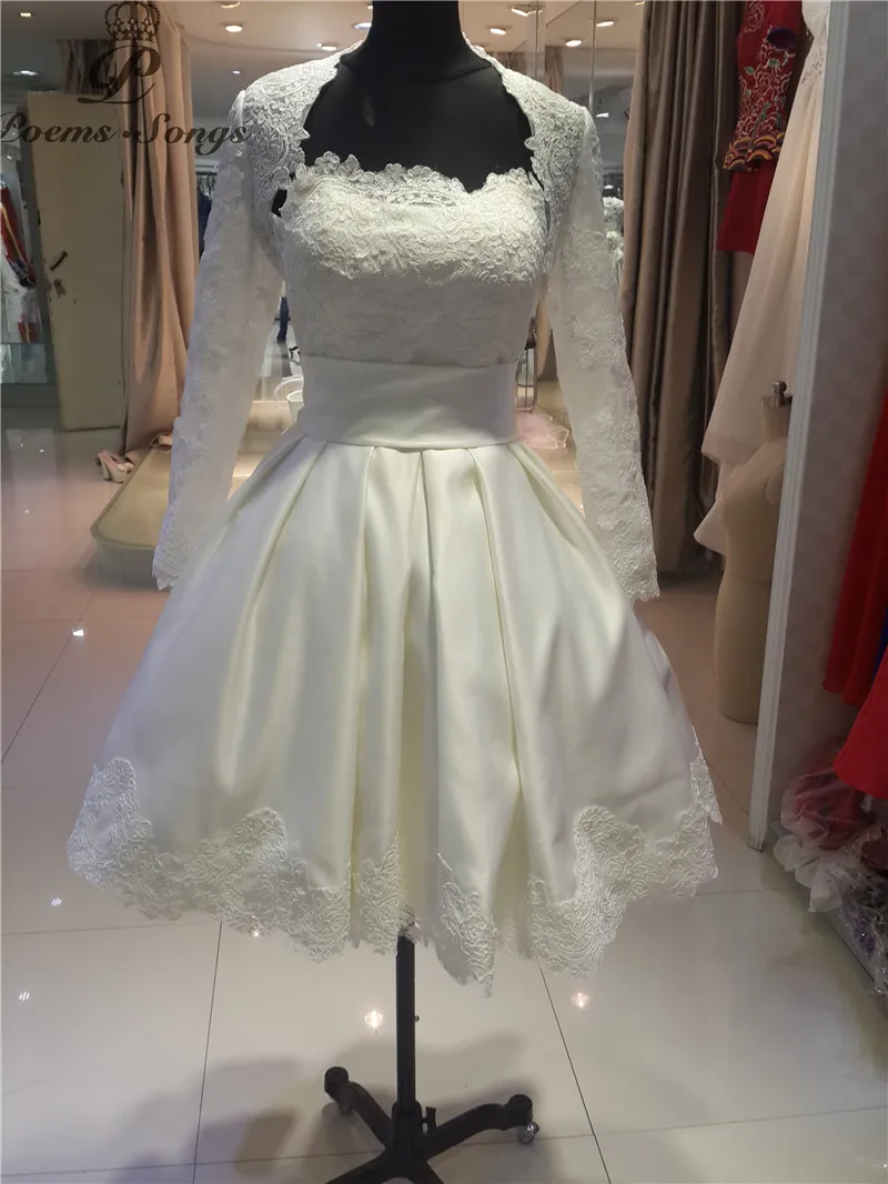 Aliexpress.com : Buy Real photo Ivory Lace Long Sleeve Corset Short