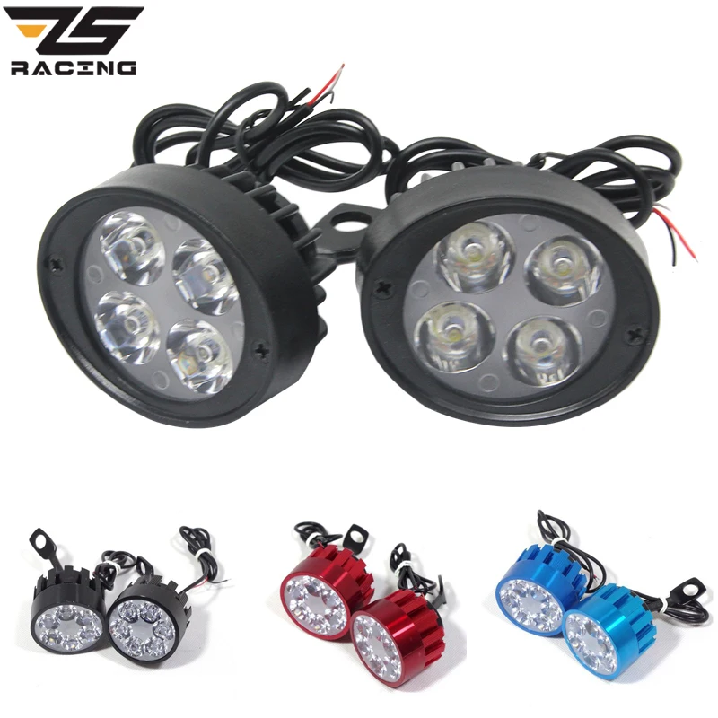 

ZS Racing 2Pcs Universal Led Motorcycle Motorbike Spot Light Spotlight Assist Lamp Side Mirror Mount Installation Light Racing