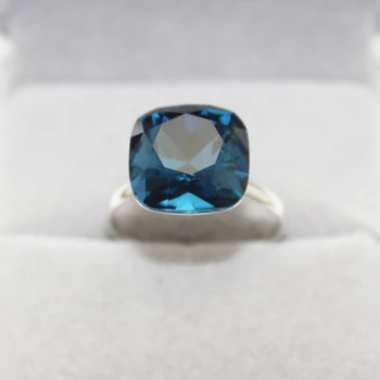 

11.11 Sale New Fashion High Quality Jewelery Made with Austria Crystal Square Design Adjustable Rings for Women Best Bijoux Gift