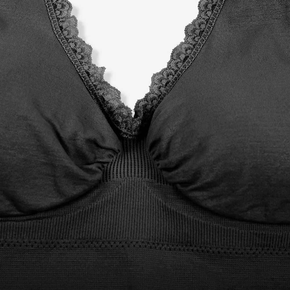 Hot Sell Wire Free Running Bra For Woman Girl Lace Sports Bra Push Up Underwear Female Gym Black White Wireless Brassiere Bras