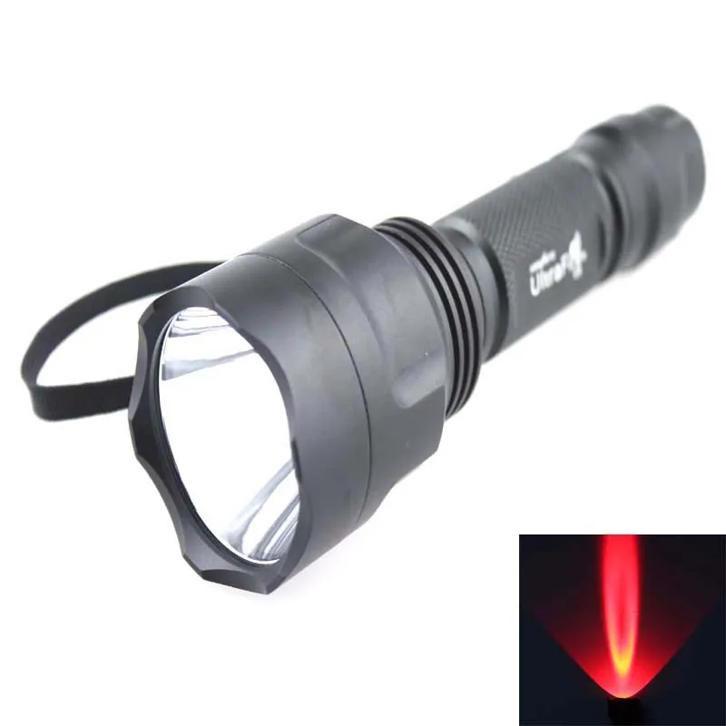 U-F C8 1xCREE Q5 красный свет светодиодный фонарик (1x18650) | Лампы и освещение