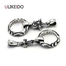 Pure 925 Sterling Silver Jewelry Cross Charms Punk Pendants for Men Thai Silver Necklace Star Vintage Chain Fine Gift 646