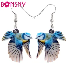 Brincos de pássaro bonsny, joias acrílicas adoráveis de pássaro, grande, pendurado, bijuterias de moda para mulheres, meninas, crianças, adesivos com animais presente