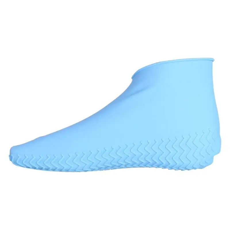 1 пара туфли для многократного применения плащ водонепроницаемый силиконовый обувь протекторы для наружной Raingear дожди поставки - Цвет: Blue S