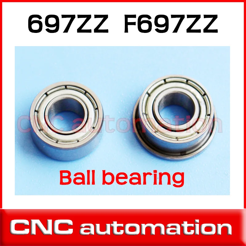 

2pcs 697 697Z 697ZZ 7*17*5mm chrome steel deep groove bearing F697ZZ S697ZZ S697 stainless flange bearing