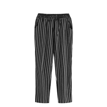 

Women Casual Elastic Waist Striped Pants Ladies Ankle-Length Pencil Pants Carrot Pants Office Harem Pants Trousers