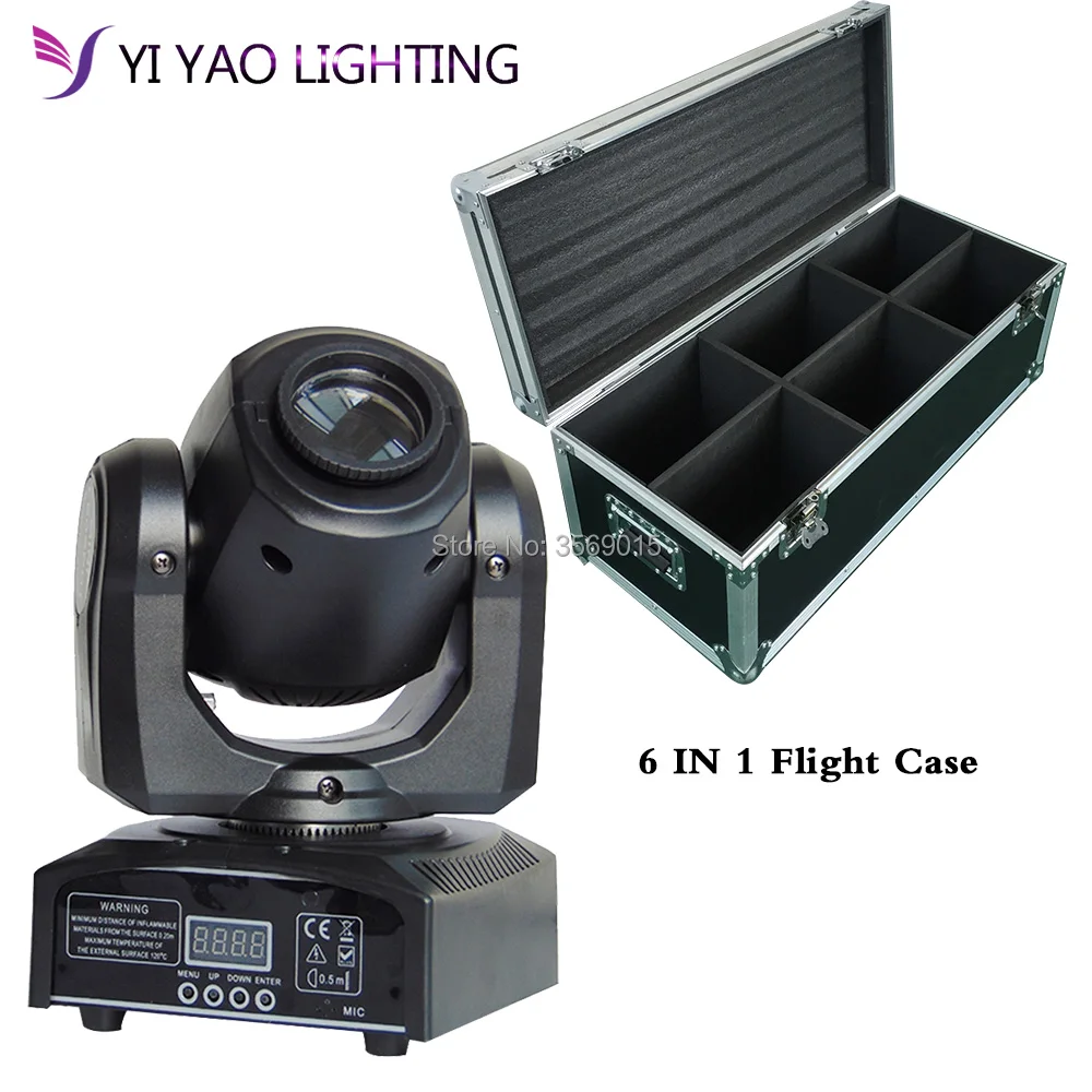 

Flight Case 10W Led Moving Head Spot Light DMX 8/11ch Professional Stage Lighting Equipment DJ Gobo Light 6pcs/lot