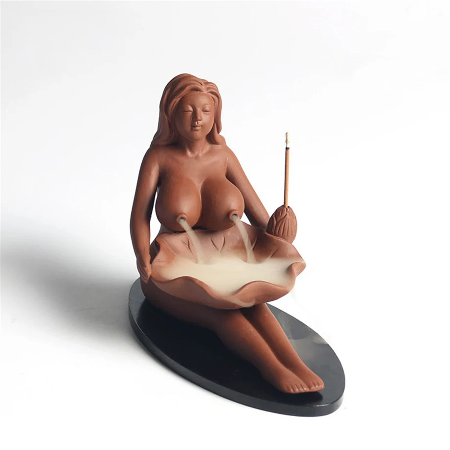 

MCDFL Lady Smoke Backflow Incense Burners Aroma Ceramic Crafts Ornaments Cone Tower Smell Censer Zen Room