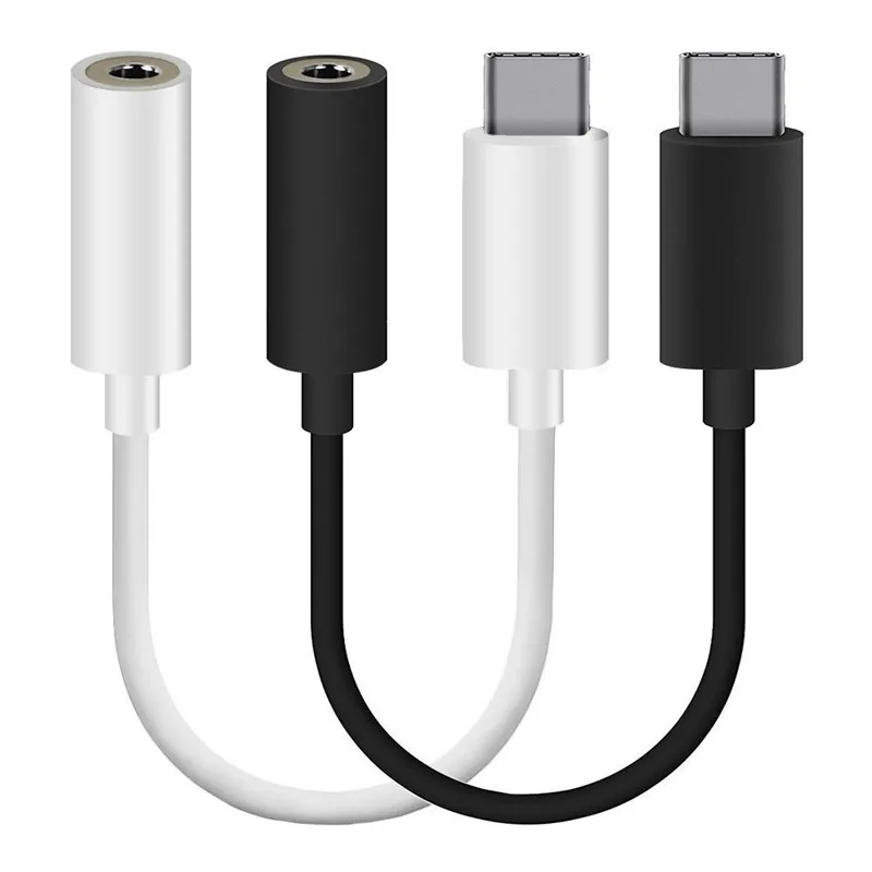 

100pcs/lot Type-C to 3.5mm Earphone Cable Adapter USB 3.1 Type C USB-C Male to 3.5 AUX Audio Female Jack for samsung s9