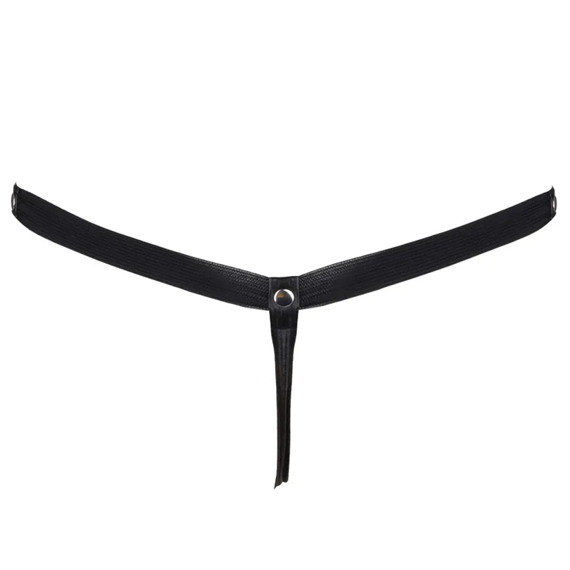 Sexy Mens Faux Leather Gay Male Underwear Buckled Bulge Pouch Briefs G-string Jockstrap Underwear with Sexy Hole men stretch g string panties men stretch thong underwear men patent leather briefs men lingerie briefs