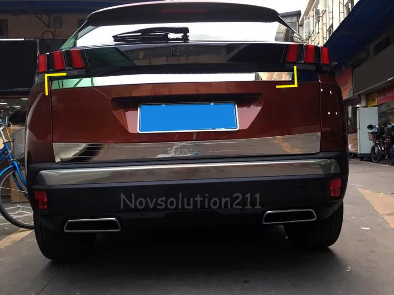 For Peugeot 3008 GT 2016 2017 Car Styling Exterior Rear Tail Gate Molding Trim Cover Trim