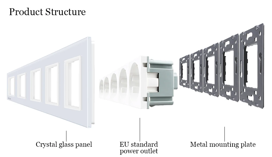 Welaik Стекло Панель стены разъем розетка Белый Черный Европейский Стандартный Мощность разъем AC110~ 250 В a38e8e8ew/b