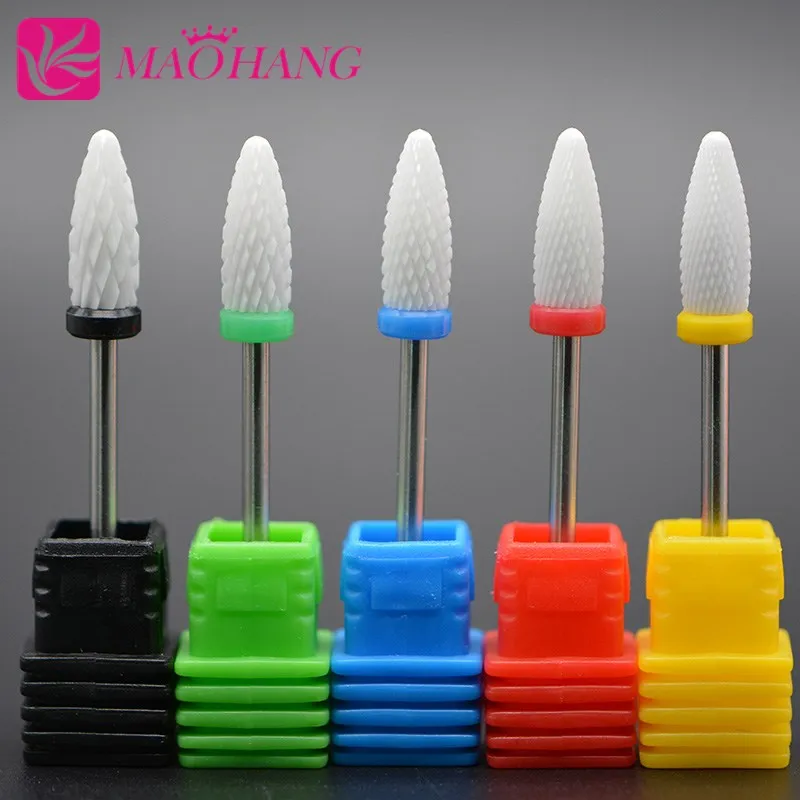 

MAOHANG Super remove gel polish varnish flame ceramic nail drill bits milling cutter for electric pedicure manicure machine tool
