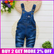 BibiCola Infant Boys Girls Denim Jumpsuit Newborn Baby Spring Autumn Suspenders Jeans Baby Girls Boys Strap Bib Denim Trousers