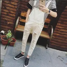 Новинка года комбинезон ботильоны длина мотобрюки Мужской весна Личность прилив тонкий мужская одежда dj отверстие комбин