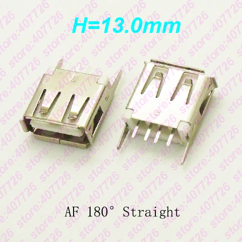 10 шт. USB 2 0 разъем A Тип гнездо прямые ножки 180 Степень погружения обернутый/плоский