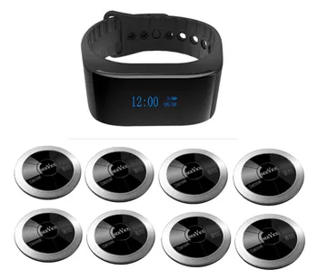 

Free shipping!!! Wireless service pager, waterproof watch pager, 8pcs smart 3 key call button, table call, waiter pager fashion