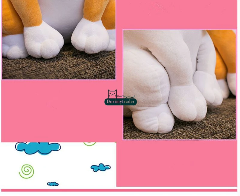Dorimytrader 45cm Big Lovely Animal Shiba Inu Plush Toy Stuffed Soft Cartoon Cute Akita Dogs Doll Present for Kids DY61555 (11)