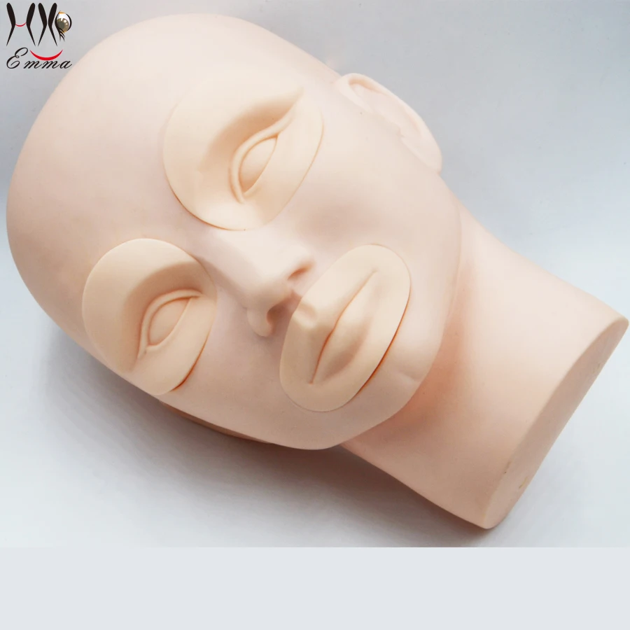 Профессиональный 3D манекен для перманентного макияжа, голова для татуировки, тренировочная голова, модель головы с 2 глазами+ 1 ртом