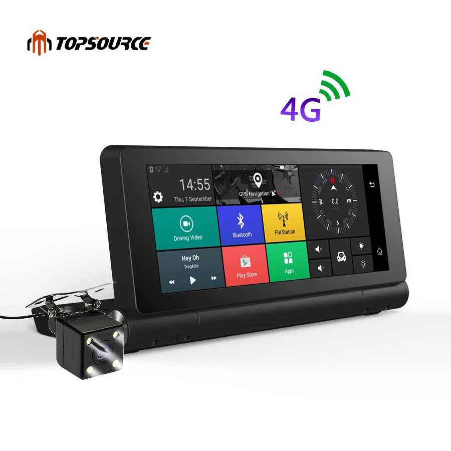 Автомобильный gps навигатор TOPSOURCE 4G Android 5 1 Bluetooth ROM 16 ГБ ОЗУ Гб Full HD 1080P