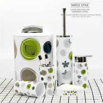 

Printed Plastic Bathroom 6 Sets of Toiletries Set European Wash Set Hotel Bathroom Supplies Bathroom Accessories
