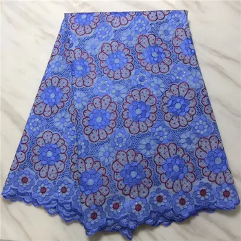 

2018 Latest African Lace Fabric High Quality French 100% Cotton Lace Fabric Embroidered Swiss Voile Lace In Switzerland