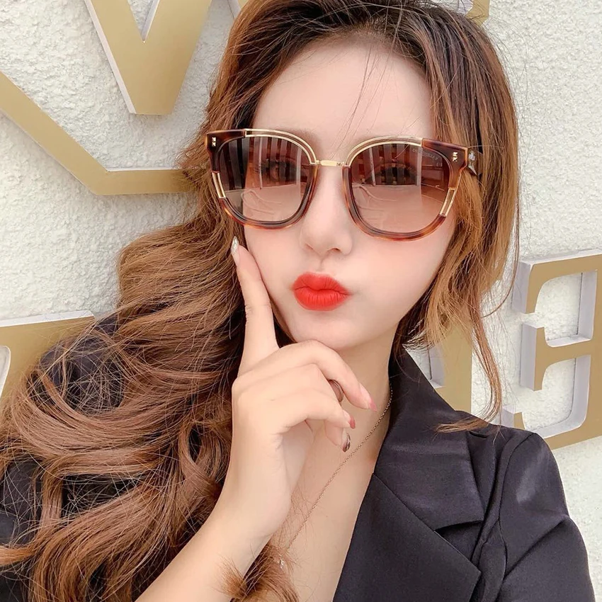 Luxury leopard print glasses Semi-Rimless Sunglasses Women Brand Designer Sun Glasses For Women Fashion Sunglass Vintage oculos