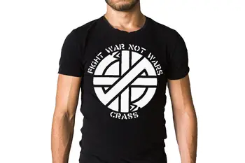 

Crass - Fight war Not wars T-Shirt - Anarcho Men Casual Short Sleeve T Shirt Cotton Low Price Top Tee For Teen Boys