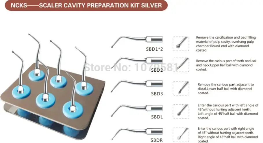 US $151.24 NCKSScaler Cavity Preparation Kit SILVER For SERIES