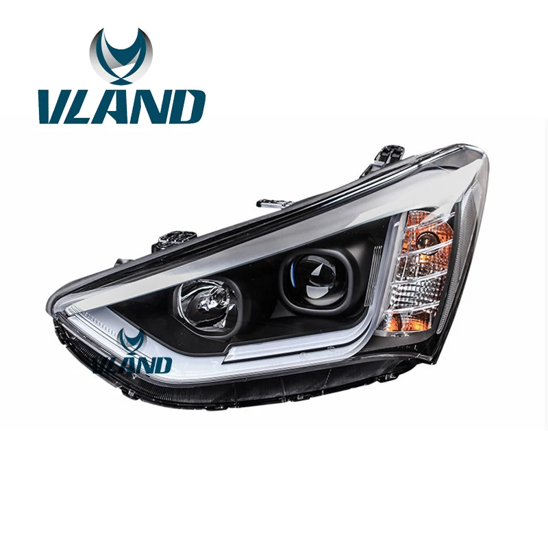 

VLAND Factory For Car Head Lamp For Hyundai IX45 LED Headlight 2013 2014 2015 2016 New Santa Fe Head Light DRL H7 Xenon Lamp