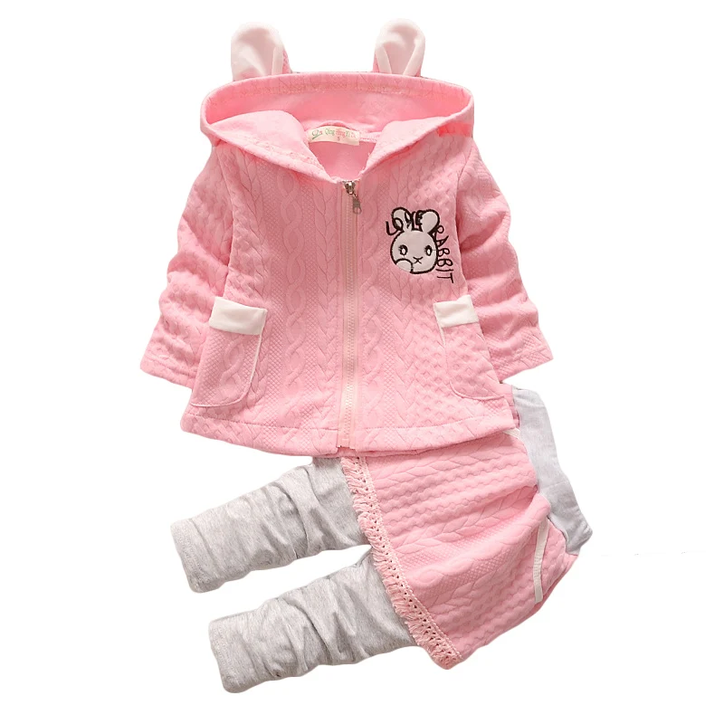 

BOTEZAI girls set of spring fashion clothing sets cotton clothing sets for girls chilren cute cartoon hooded children clothing