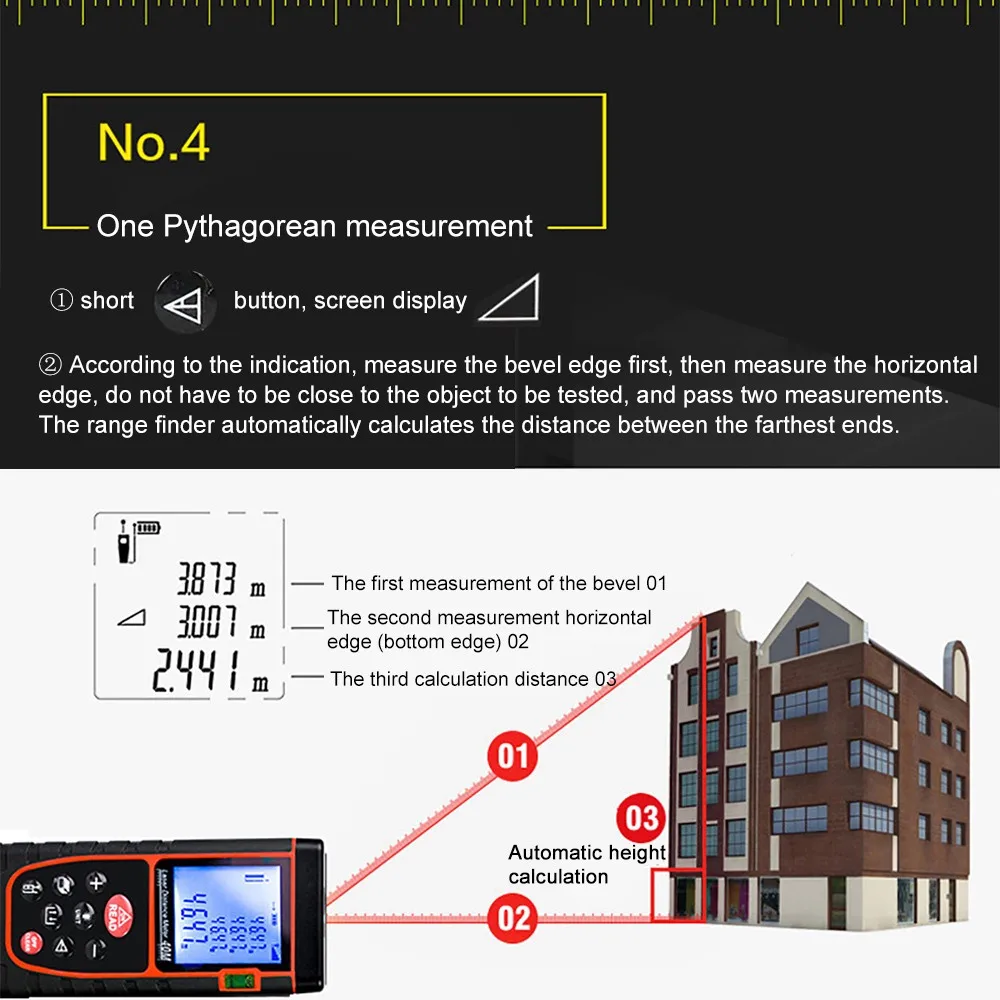 Laser Distance Meter 40M 60M 80M 100M Laser Rangefinder Meter Range Finder Laser Tape Measure Build Device Toulette Ruler