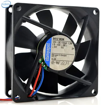 

8412 NGM Silent Cooling Fan DC 12V 1.3W 0.11A 8025 80*80*25mm 2 Wires
