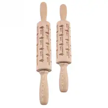 Домашняя деревянная рельефная Рождественская елка скалка для выпечки печенье декоративная тесто роликовая форма