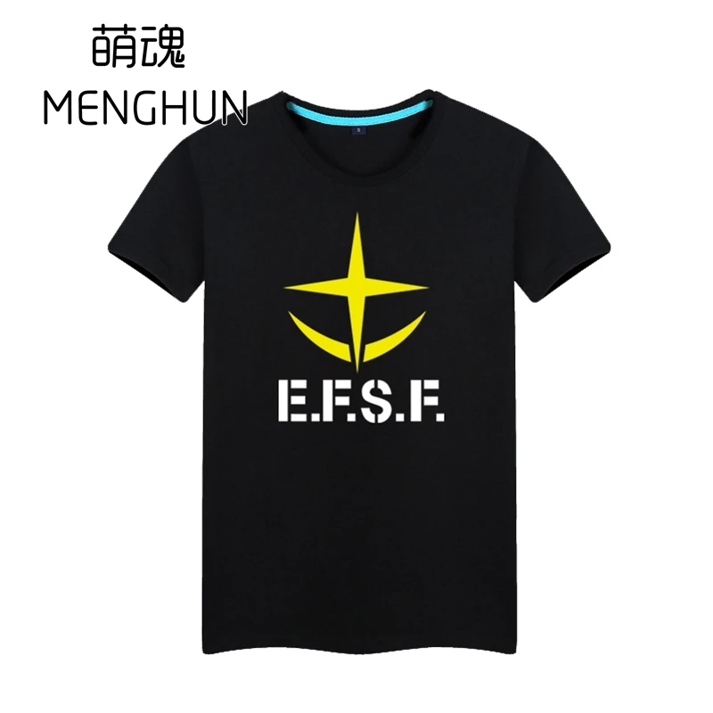 

Cool Gundam t shirts Amuro Ray EFSF logo printing full cotton tee shirts men's anime t shirt gift for boyfriend ac392