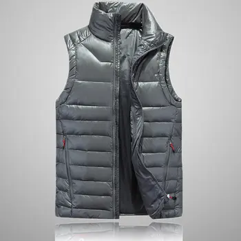 

New Fashion men's 2018 winter down vest Men's slim white duck down cotton vest Youth warm business top down jacket Smart Casual