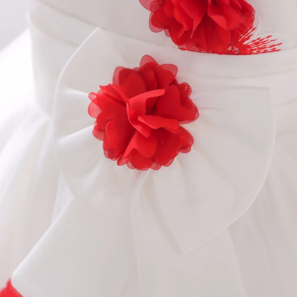 Г. платье для девочек детская одежда с круглым воротником и объемным цветком летняя детская одежда с большим бантом и шлейф