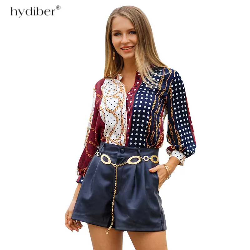 

Women Blouses 2019 Fashion Long Sleeve Turn Down Collar Office Shirt Chiffon Blouse Shirt Casual Tops Plus Size Blusas Femininas