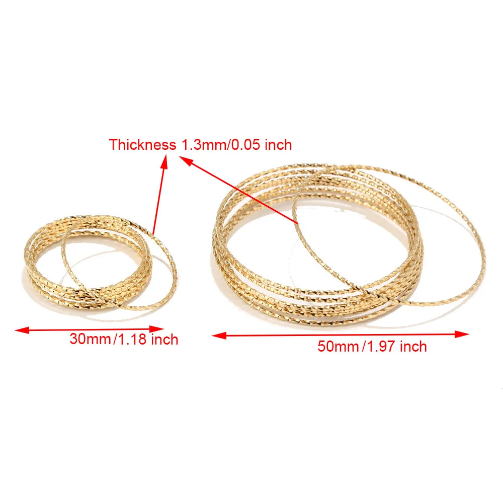 10 шт. круглым носком в Корейском стиле; Нержавеющая сталь соединительные кольца с покрытием из настоящего золота витой 30/50 мм замкнутые Кольца Набор «сделай сам» для Модные украшения Аксессуары
