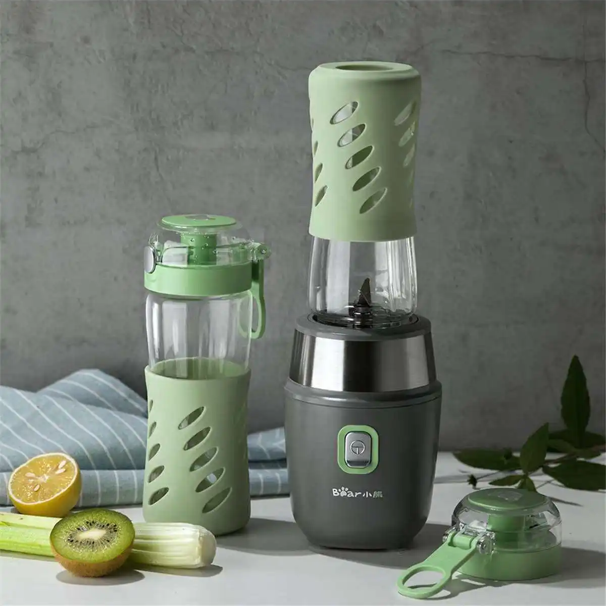 

500ml+500ml 220v Portable Electric Juicer Bottle Fruit Vegetable Blenders Multifunction Mixer Machine Smoothie Maker Kitchen