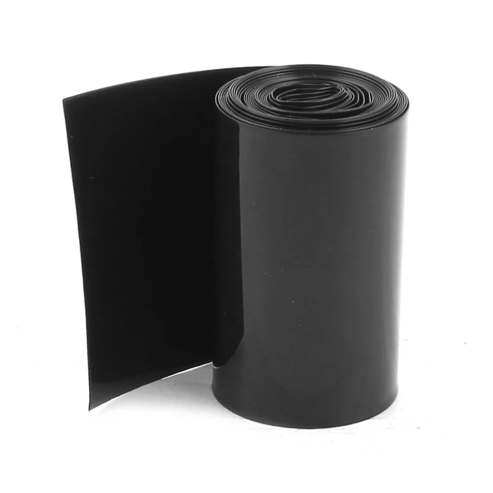

2m 6.5ft 50mm/30mm PVC Heat Shrink Tubing Heatshrink Wrap Cover Black for 2 x 18650 Battery