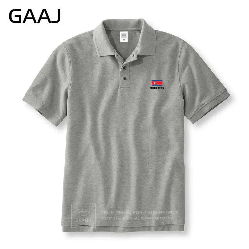 GAAJ, северокорейский флаг, рубашки поло для мужчин и женщин, унисекс, Homme, хлопковые мужские рубашки поло для мужчин, тонкая рубашка с буквенным принтом, высокое качество# 1X6XJ - Цвет: Grey