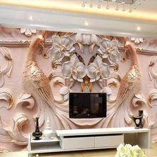 Beibehang hudas красоты большой Павлин золотым тиснением фоне фаленопсис фон обои papel де parede обои 3d