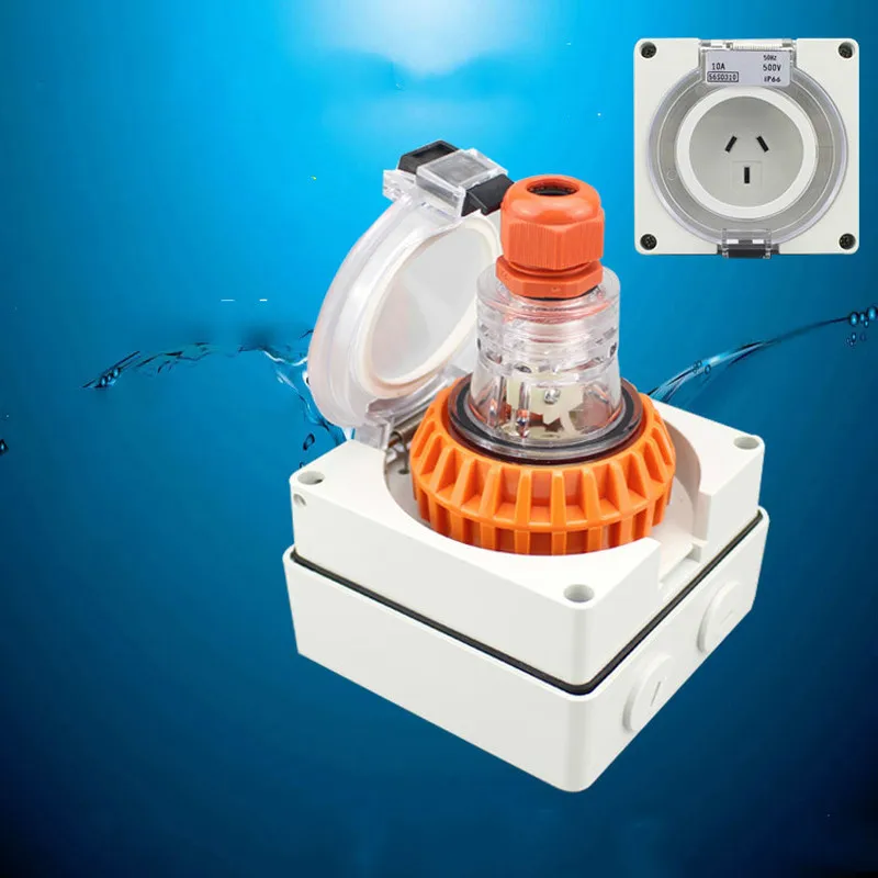 

Industrial Waterproof socket Outdoor Rainproof socket Moisture 10A Plug socket